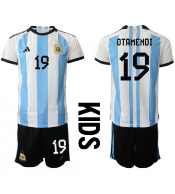 Argentina Nicolas Otamendi #19 Hjemmedraktsett Barn VM 2022 Kortermet (+ Korte bukser)